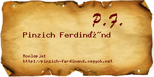 Pinzich Ferdinánd névjegykártya
