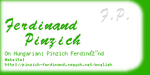 ferdinand pinzich business card